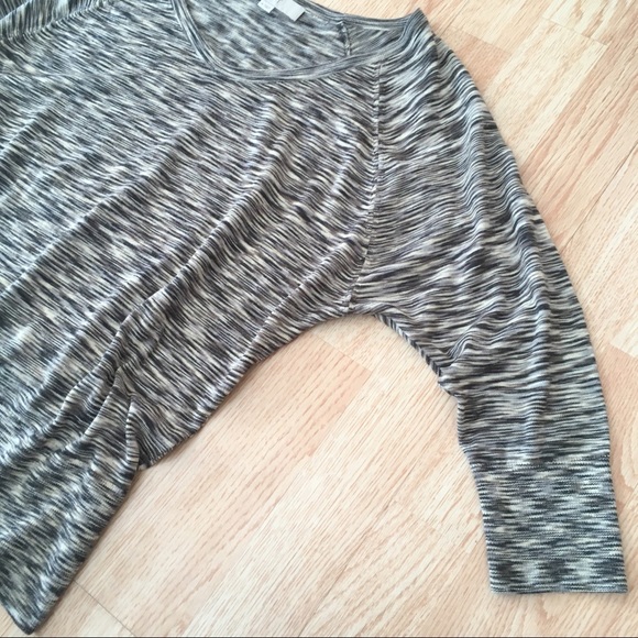 LOFT Dolman Marled Grey / Brown / Ivory Sweater - Picture 2 of 7